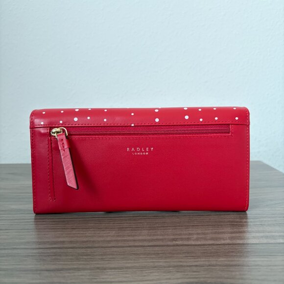 Radley London Hole Lotta Fun Large Leather Flapover Wallet Red - Picture 3 of 9